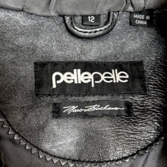 Pelle Pelle Marc Buchanon Vintage Hooded Leather Jacket with Fox Fur Sz 12 - Picture 9 of 11